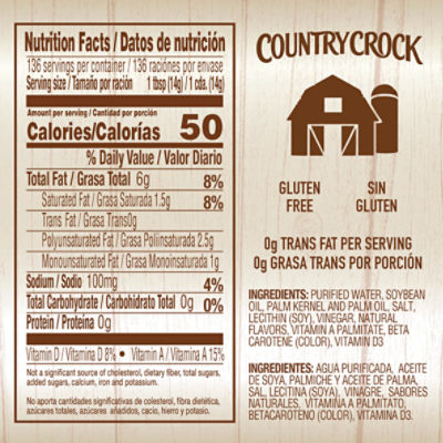 Country Crock Original 40% Vegetable Oil Spread Family Size!, 4 lb 3.5 oz