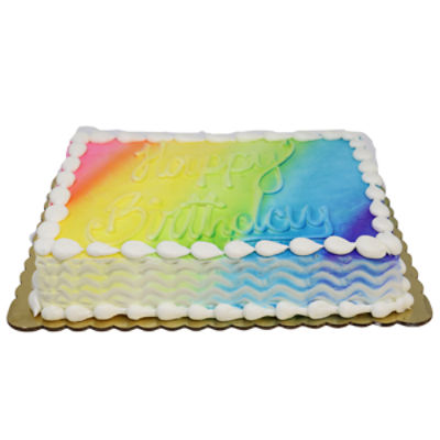 1/4 Rainbow Hbd-Yellow Layer-Vanilla Icing