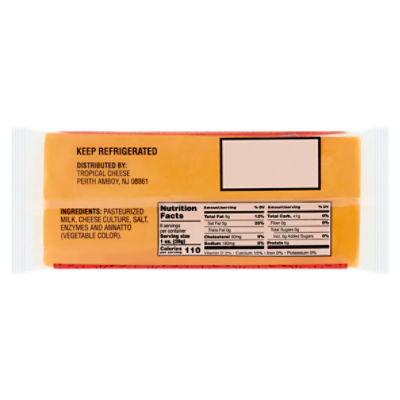 Tropical Sharp Cheddar Natural Cheese, 8 oz