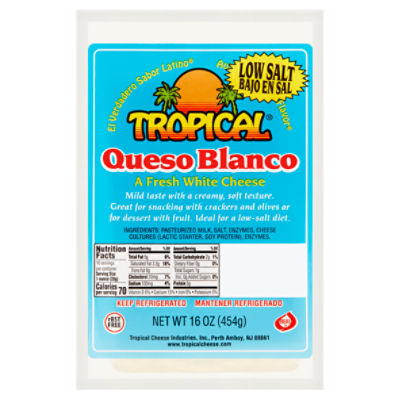 Tropical Queso Blanco Low Salt, 16 oz Price Rite