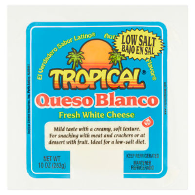 Tropical Queso Blanco Low Salt, Fresh White Cheese, 10 oz