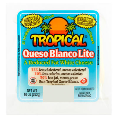 Tropical Queso Blanco Lite Reduced Fat White Cheese, 10 oz