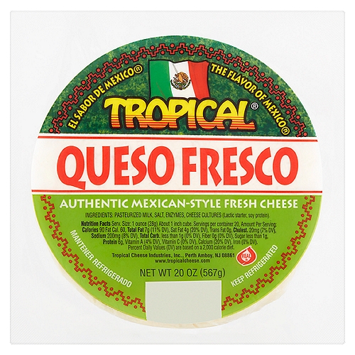 Tropical Authentic Mexican-Style Fresh Cheese, 20 oz
The Flavor of Mexico®