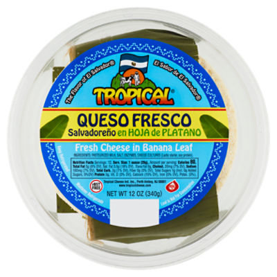 Tropical Salvadoreño Fresh Cheese in Banana Leaf, 12 oz