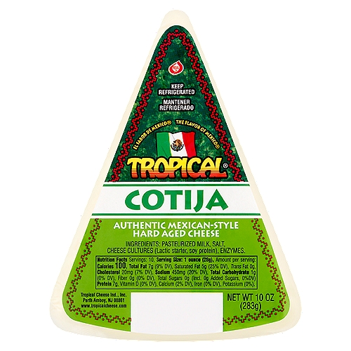Tropical Cotija Authentic Mexican-Style Hard Aged Cheese, 10 oz
The Flavor of Mexico®