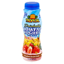 Tropical Strawberry Banana Cereal, Drinkable Lowfat Yogurt, 7 Fluid ounce