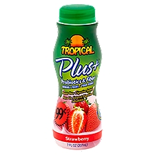 Tropical Plus+ Probiotics & Fiber Strawberry, Drinkable Yogurt, 7 Fluid ounce