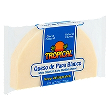 Tropical White Longhorn Style Cheddar, Cheese, 8 Ounce