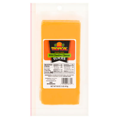 Tropical Mild Cheddar Natural Cheese Slices, 16 oz