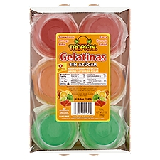 Tropical Strawberry Orange Lime Gelatinas Assorted Sugar Free Gelatin, 3.5 oz, 6 count