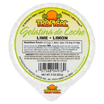 Tropical Lime Gelatina de Leche Gelatin, 8 oz
