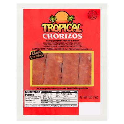 Tropical Naturally Smoked Chorizos, 7 oz