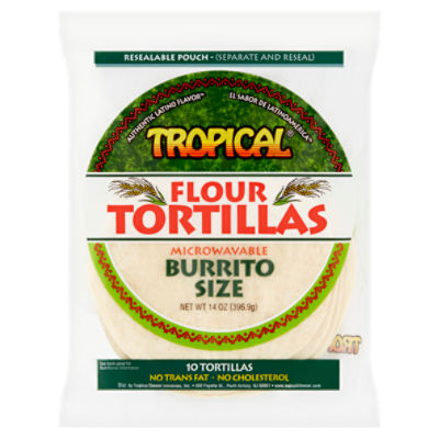 Tropical Burrito Size Flour Tortillas, 10 count, 14 oz