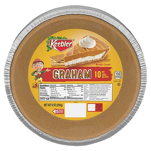 Keebler Ready Crust 10 Inch Size Graham Pie Crust, 9 oz
