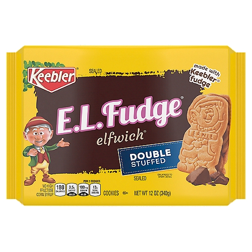 Keebler E.L. Fudge Elfwich Double Stuffed Cookies, 12 oz