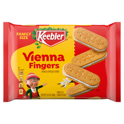 Keebler Vienna Fingers Vanilla Fudge Crème Filled Sandwich Cookies Family Size, 14.4 oz