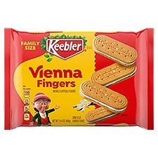 Keebler Vienna Fingers Vanilla Fudge Crème Filled Sandwich Cookies Family Size, 14.4 oz, 14.4 Ounce