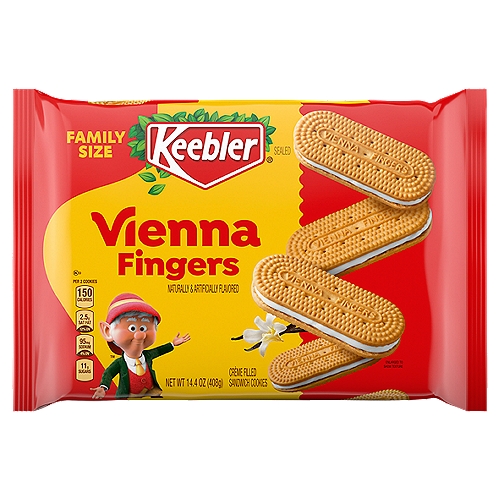 Keebler Vienna Fingers Vanilla Fudge Crème Filled Sandwich Cookies Family Size, 14.4 oz