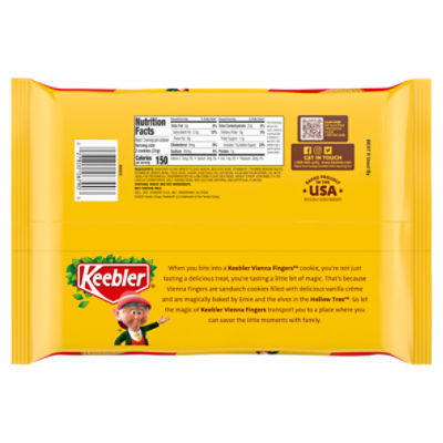 Keebler Vienna Fingers Vanilla Fudge Crème Filled Sandwich Cookies Family  Size, 14.4 oz - The Fresh Grocer