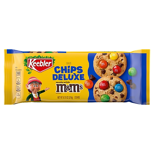 Keebler Chips Deluxe Milk Chocolate M&M's Chocolate Candies Cookies, 9.75 oz
We craft every delicious, crumbly, melt-in your-mouth batch of Chips Deluxe® cookies right here in the Hollow Tree™ with loads of sweet chocolate chips and M&M's® Milk Chocolate candies. Then we bake them to irresistible perfection in the Keebler® magic oven. In fact, every Keebler® cookie is Made with Magic, Loved by Families.®
-Ernie™