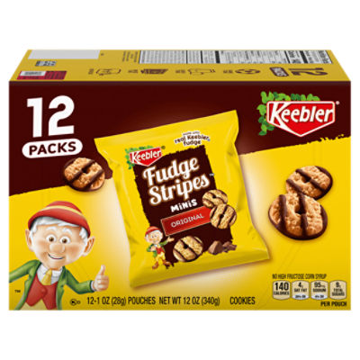 Keebler Fudge Stripes Minis Original Cookies, 1 oz, 12 count