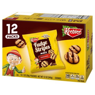 Keebler Fudge Stripes Minis Original Cookies, 1 oz, 12 count