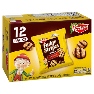 Keebler Fudge Stripes Minis Original Cookies, 1 oz, 12 count