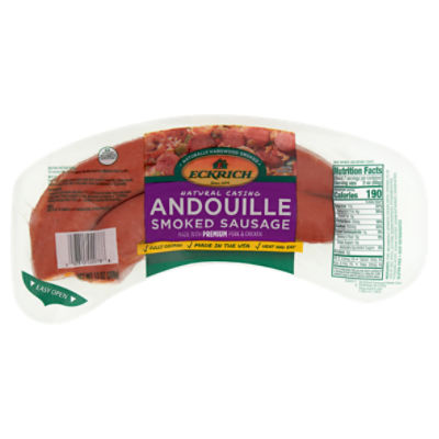 Eckrich Natural Casing Andouille Smoked Sausage, 13 oz