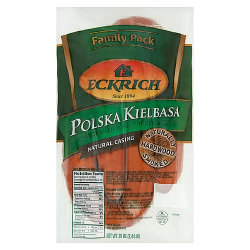 Eckrich Natural Casing Polska Kielbasa Family Pack, 39 oz