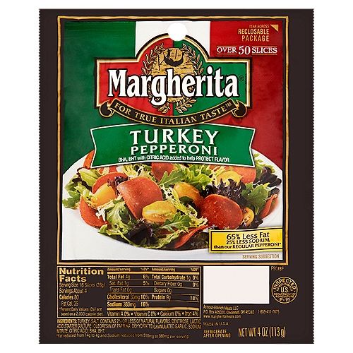 Margherita Turkey Pepperoni, 4 oz