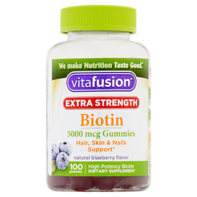 Vitafusion Extra Strength Biotin Natural Blueberry Flavor 5000 mcg, Gummies