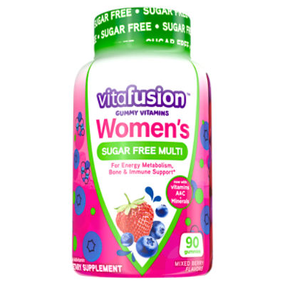 Vitafusion Women's Sugar Free Mixed Berry Flavors Daily Multivitamin Dietary Supplement, 90 count