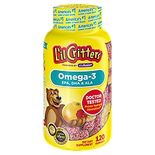 Vitafusion L'il Critters Omega-3 EPA, DHA & ALA Gummies Dietary Supplement, 120 count, 120 Each