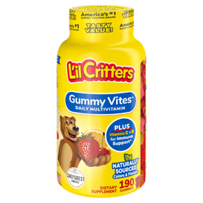 L'il Critters Gummy Vites Daily Multivitamin Dietary Supplement, 190 count, 190 Each