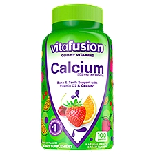Vitafusion Gummy Vitamins Calcium Natural Fruit & Cream Flavors Dietary Supplement, 100 count