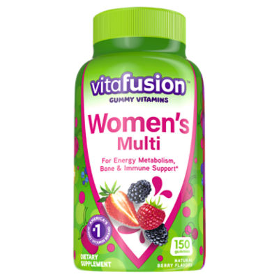 Vitafusion Gummy Vitamins Women's Multi Natural Berry Flavors Dietary Supplement, 150 count
