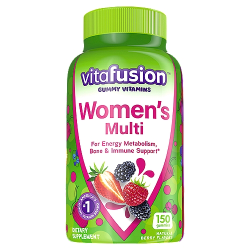 Vitafusion Gummy Vitamins Women's Multi Natural Berry Flavors Dietary Supplement, 150 count