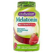 Vitafusion Melatonin Max Strength Natural Strawberry Flavor Gummies, 10 mg, 100 count