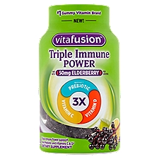 Vitafusion Triple Immune Power Elderberry Gummies, 50 mg, 60 count