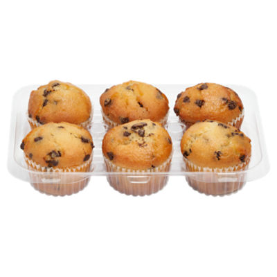 Store Baked Chocolate Chip Muffins, 6 ct, 15 oz
