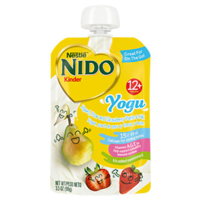 NIDO Pear Strw & Yogurt 6x99g Pouch US, 3.5 Ounce