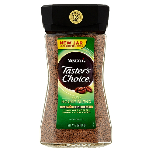 Nescafé Taster's Choice Decaf House Blend Instant Coffee, 7 oz
100% Pure Coffee