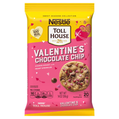 Nestlé Toll House Valentine's Chocolate Chip Cookie Dough with Heart Sprinkles, 14 oz