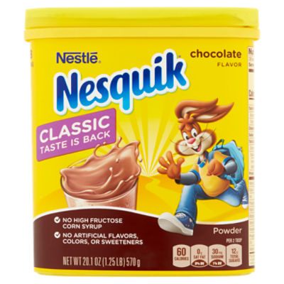 Nestlé Nesquik Classic Chocolate Flavor Powder, 20.1 oz, 20.1 Ounce