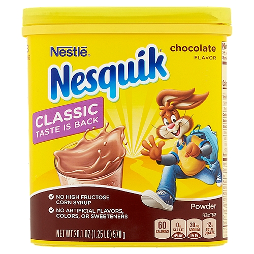 Nestlé Nesquik Classic Chocolate Flavor Powder, 20.1 oz