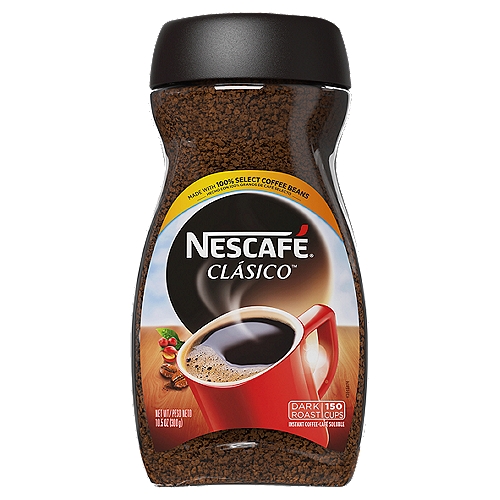 Nescafé Clásico Dark Roast Instant Coffee, 10.5 oz