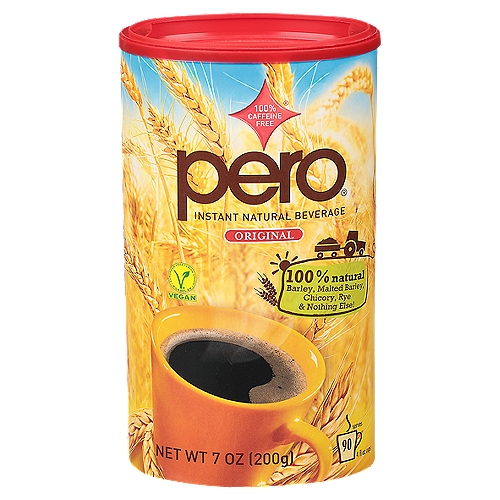 Pero Original Instant Natural Beverage, 7 oz
Made from 100% all natural ingredients, Pero is a caffeine-free coffee substitute with a long tradition to relax and enjoyfull taste with no regrets.