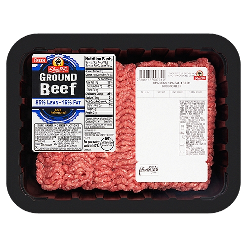 Prepacked 85% Lean Ground Beef, 1.3 pound