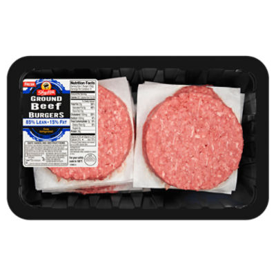 Prepacked 85% Lean Ground Beef Patties, Family Pack, 3 pound