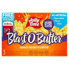 Jolly Time Blast O Butter Microwave Popcorn, 3.2 oz, 3 count